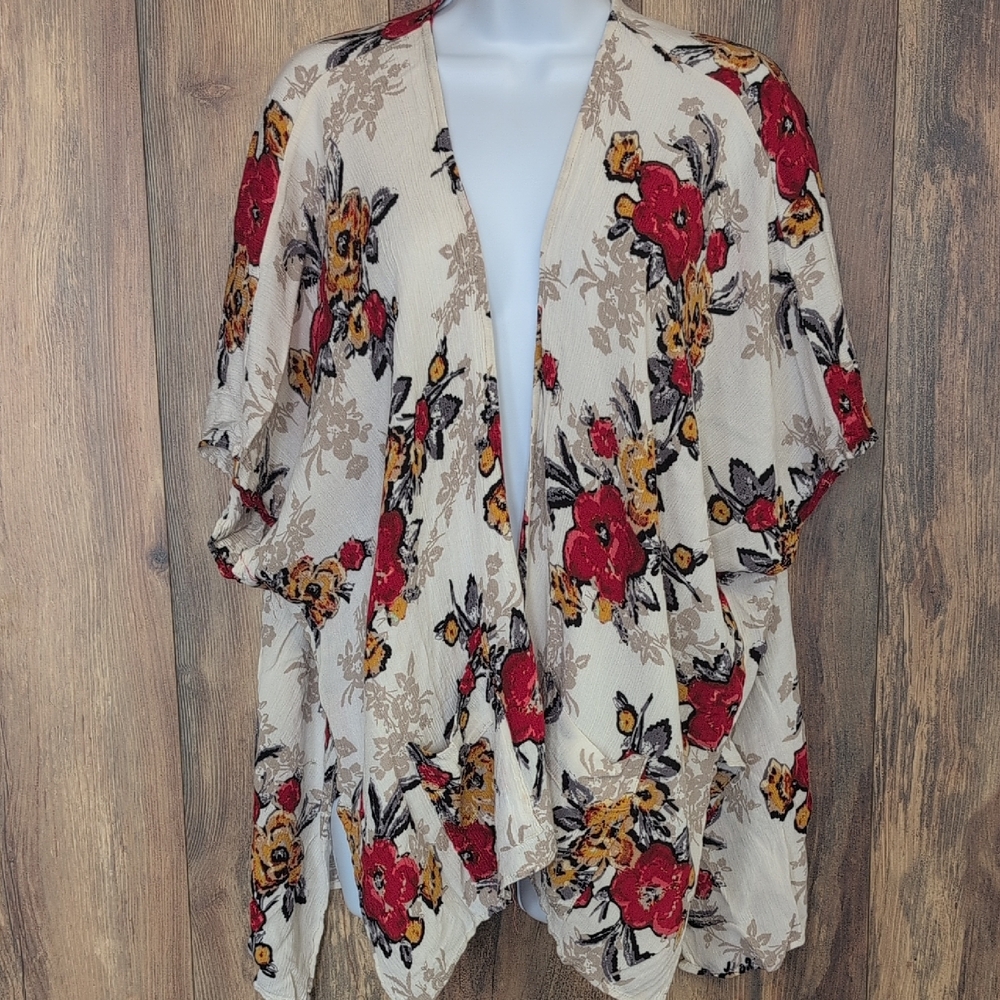 Audrey Floral Open-Front Blouse XL                                       V223